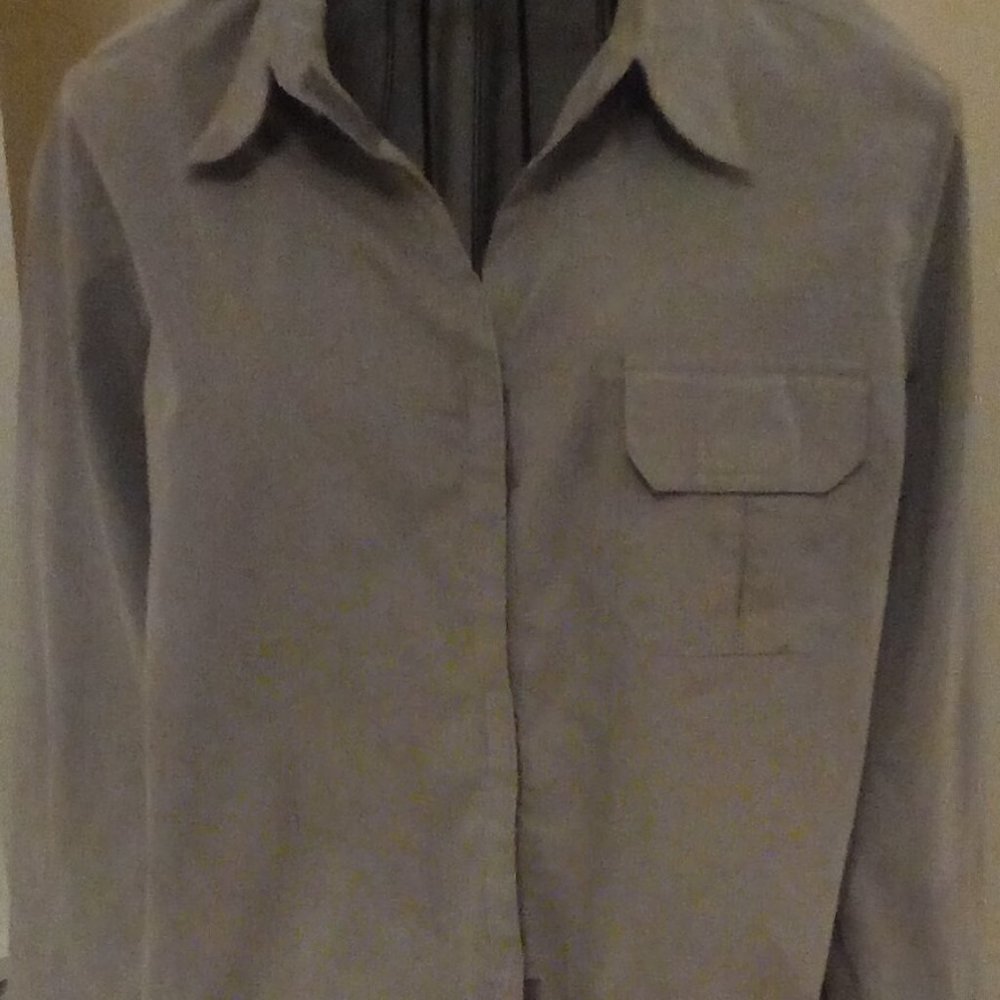 Bill Blass Gray Long Sleeve Blouse